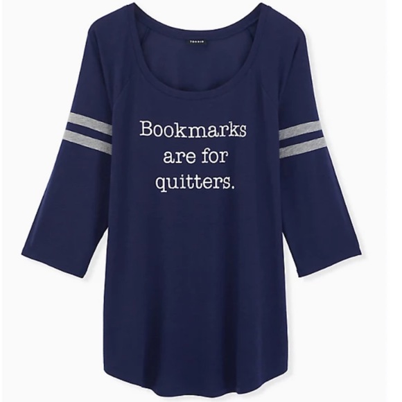 NWT TORRID Bookmarks Navy Football Graphic Tee
